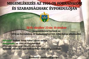 Megemlékezés az 1956-os Forradalom és Szabadságharc 63. évfordulója alkalmából
