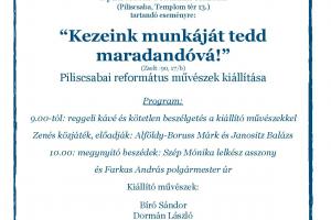 "Kezeink munkáját tedd maradandóvá" - Piliscsabai református művészek kiállítása